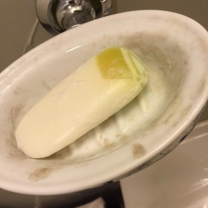 the dirty soap dish in my bathroom