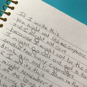 photo of handwritten version of the poem in this post